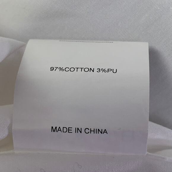 JARBO Size S White Cotton Blend Hidden Buttons 3/4 Sleeves Shirt Dress - Picture 8 of 8